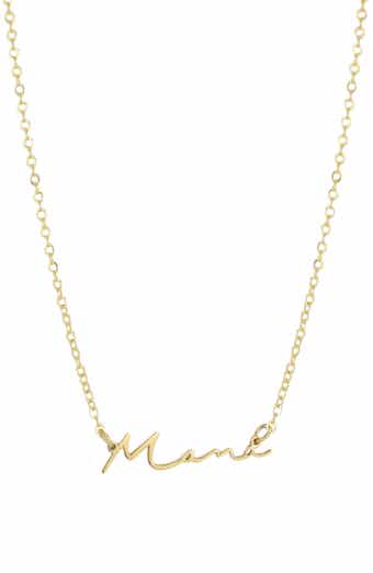 18K Gold Plated Mama Script Pendant Necklace
