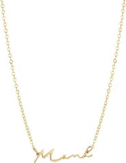 Adornia 18K Gold Plated Mama Script Pendant Necklace