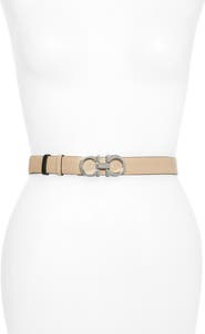 FERRAGAMO Double Gancio Reversible Leather Belt