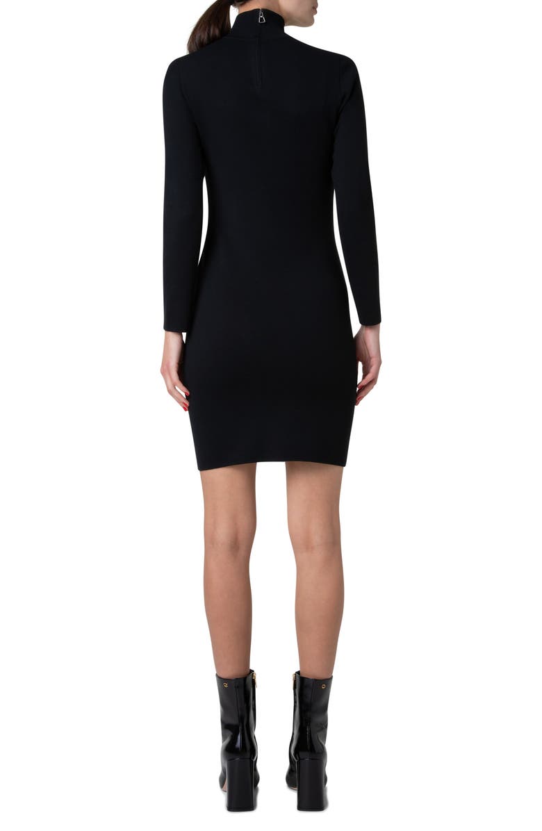 Akris Long Sleeve Stretch Wool & Silk Mini Sweater Dress, Alternate, color, 