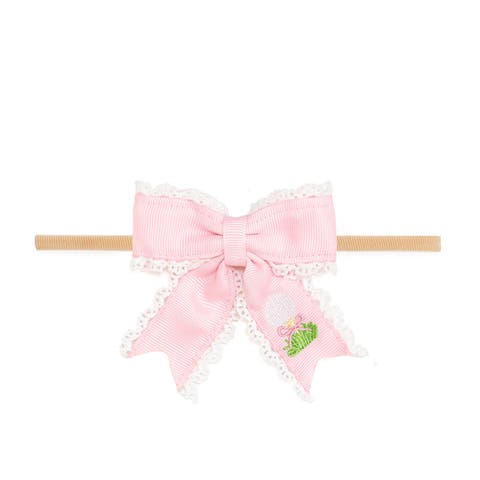 Golf Tee Embroidered Lace Bow Baby Headband (Baby)