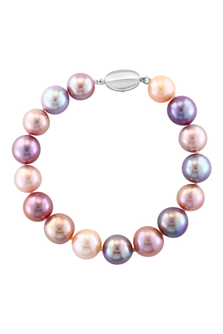 Sterling Silver Freshwater Pearl Bracelet, Main, color, PURPLE MULTI