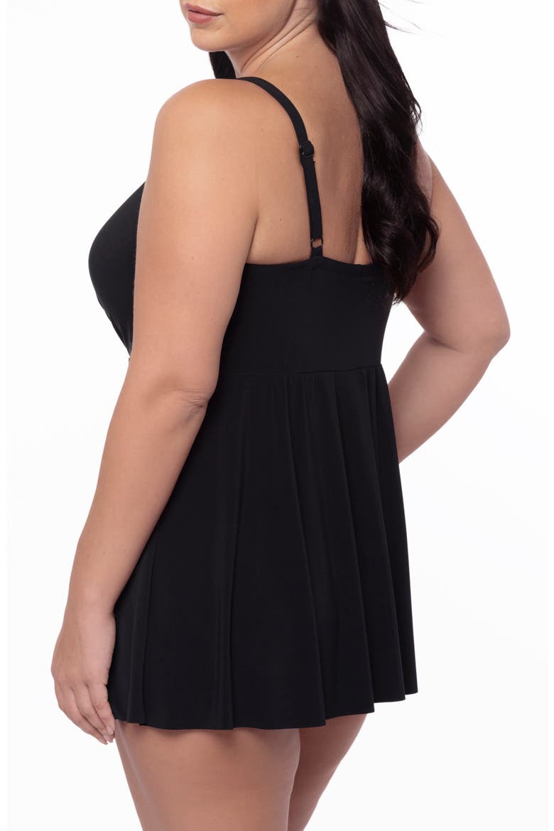 Adora Skirted Underwire One-Piece Swimsuit, Alternate, color, BLACK