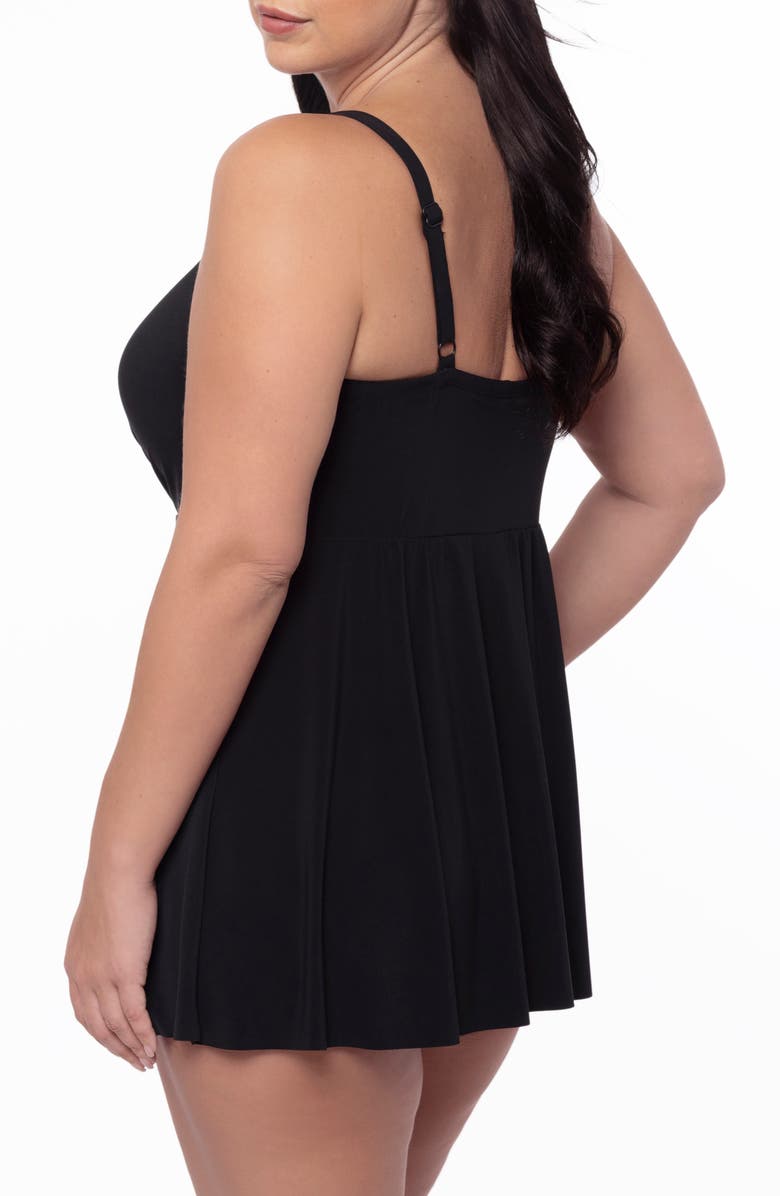 Miraclesuit<sup>®</sup> Adora Skirted Underwire One-Piece Swimsuit, Alternate, color, Black