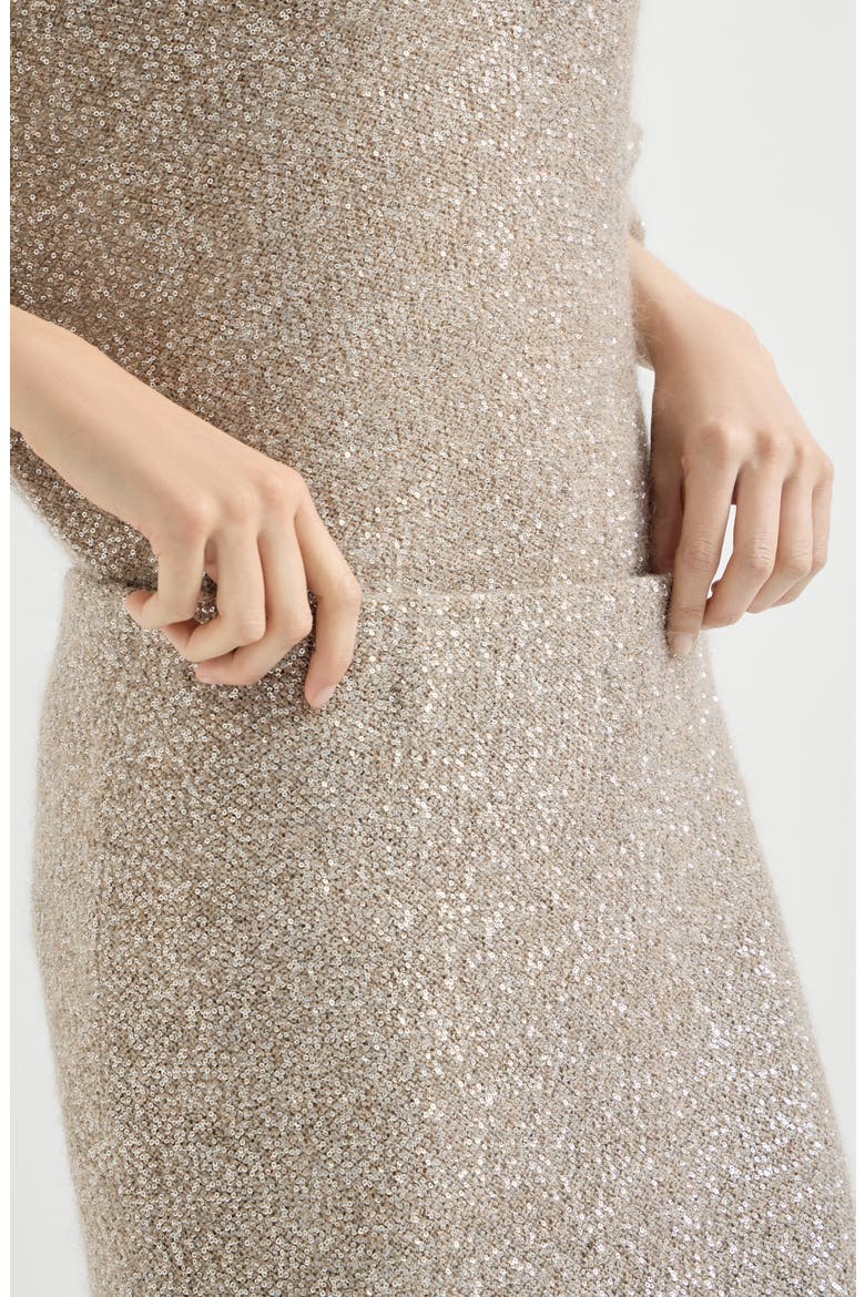 Dazzling texture skirt, Alternate, color, Beige