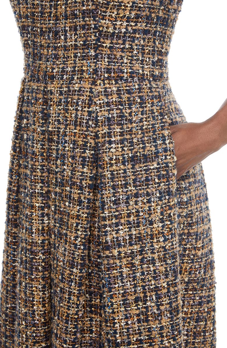 Gal Meets Glam Collection Tinsley Metallic Tweed Fit & Flare Dress, Alternate, color, 