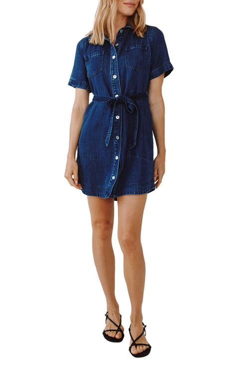 Short Sleeve Denim Shirtdress