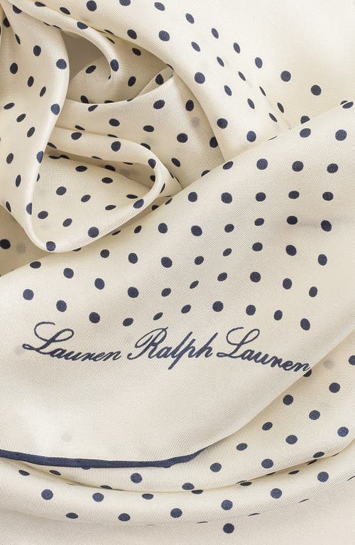 Ralph Lauren Lauren  Polka Dot Square Silk Scarf