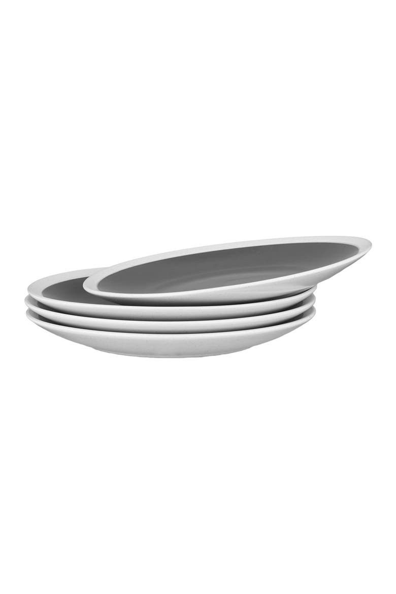 Serenity Stoneware 4-Piece Salad Plate Set, Alternate, color, Dark Gray and Cream