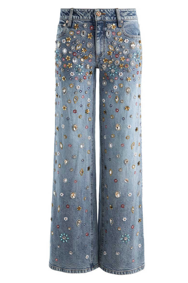 Amazing Crystal Embellished Low Rise Baggy Jeans, Alternate, color, FIONA VINTAGE BLUE