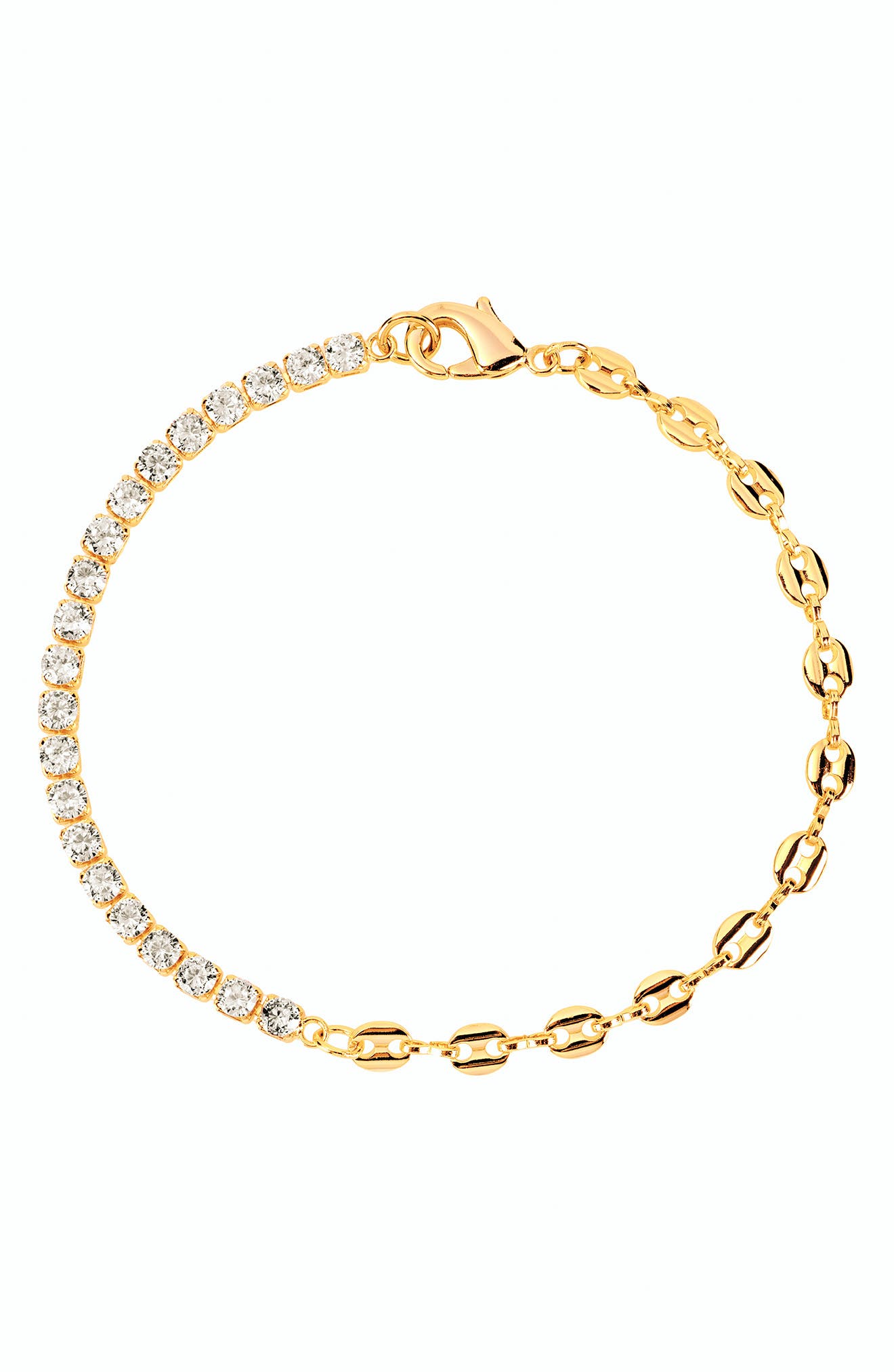 Cubic Zirconia Tennis & Mariner Chain Bracelet
