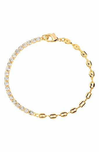 Cubic Zirconia Tennis & Mariner Chain Bracelet
