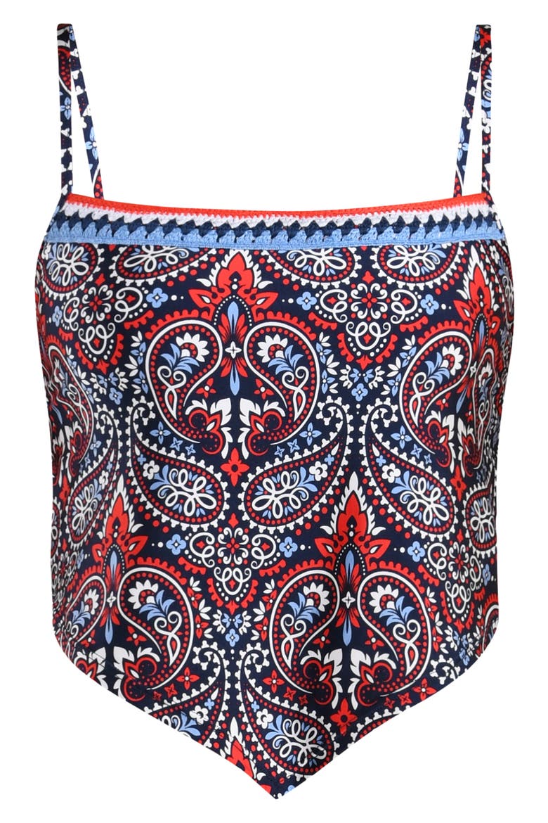 Americana Paisley Tankini Top, Alternate, color, BLUE/ RED MULTI