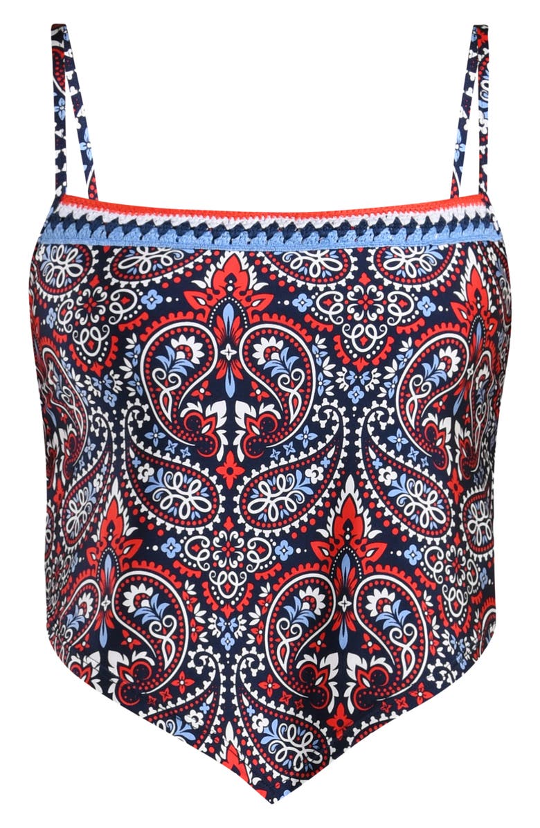 Sunshine 79 Americana Paisley Tankini Top, Alternate, color, Blue/ Red Multi