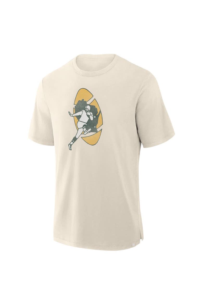 Men's Fanatics  Cream Green Bay Packers Slub T-Shirt, Alternate, color, Cream