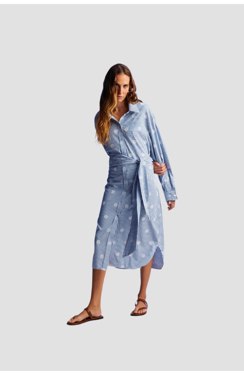 Nocturne Belted Shirt Dress, Main, color, 