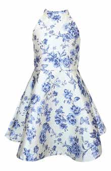 Zunie Kids' Halter Fit-and-Flare Dress