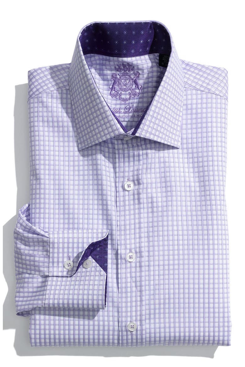Trim Fit Dress Shirt, Main, color, PURPLE STRIPE