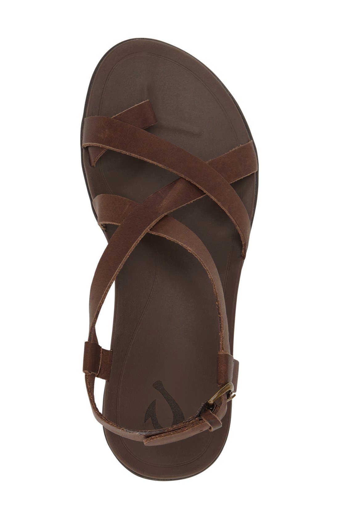 'Upena' Flat Sandal, Alternate, color, KONA COFFE