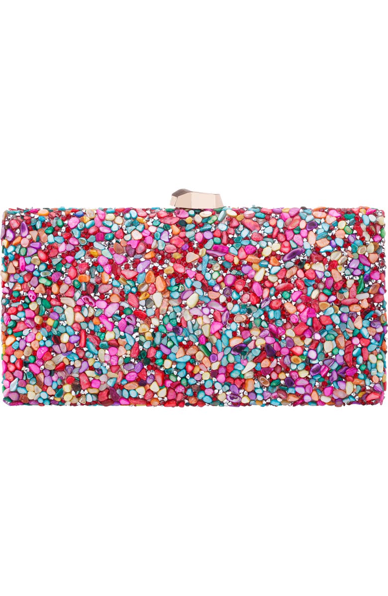 Nina Embellished Clutch, Alternate, color, Pink Multi