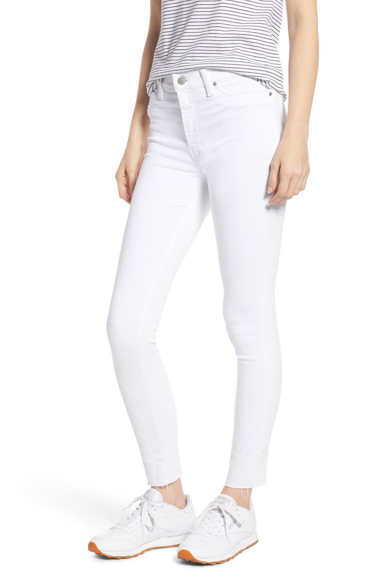 Hudson Jeans Barbara High Waist Raw Hem Ankle Skinny Jeans, Main, color, 