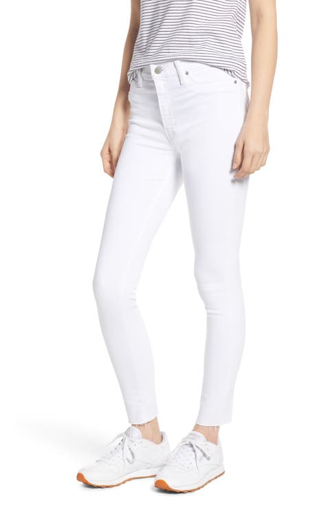 Barbara High Waist Raw Hem Ankle Skinny Jeans