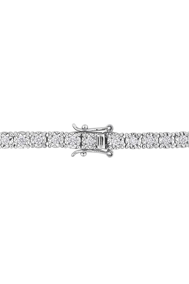 1-1/2 CTW Lab-Grown Diamond Tennis Bracelet, Alternate, color, Sterling silver