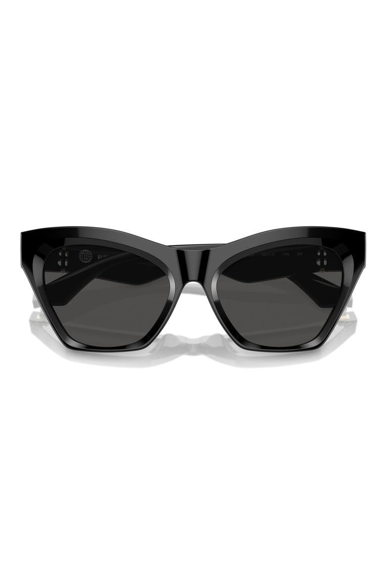 55mm Cat Eye Sunglasses, Alternate, color, BLACK