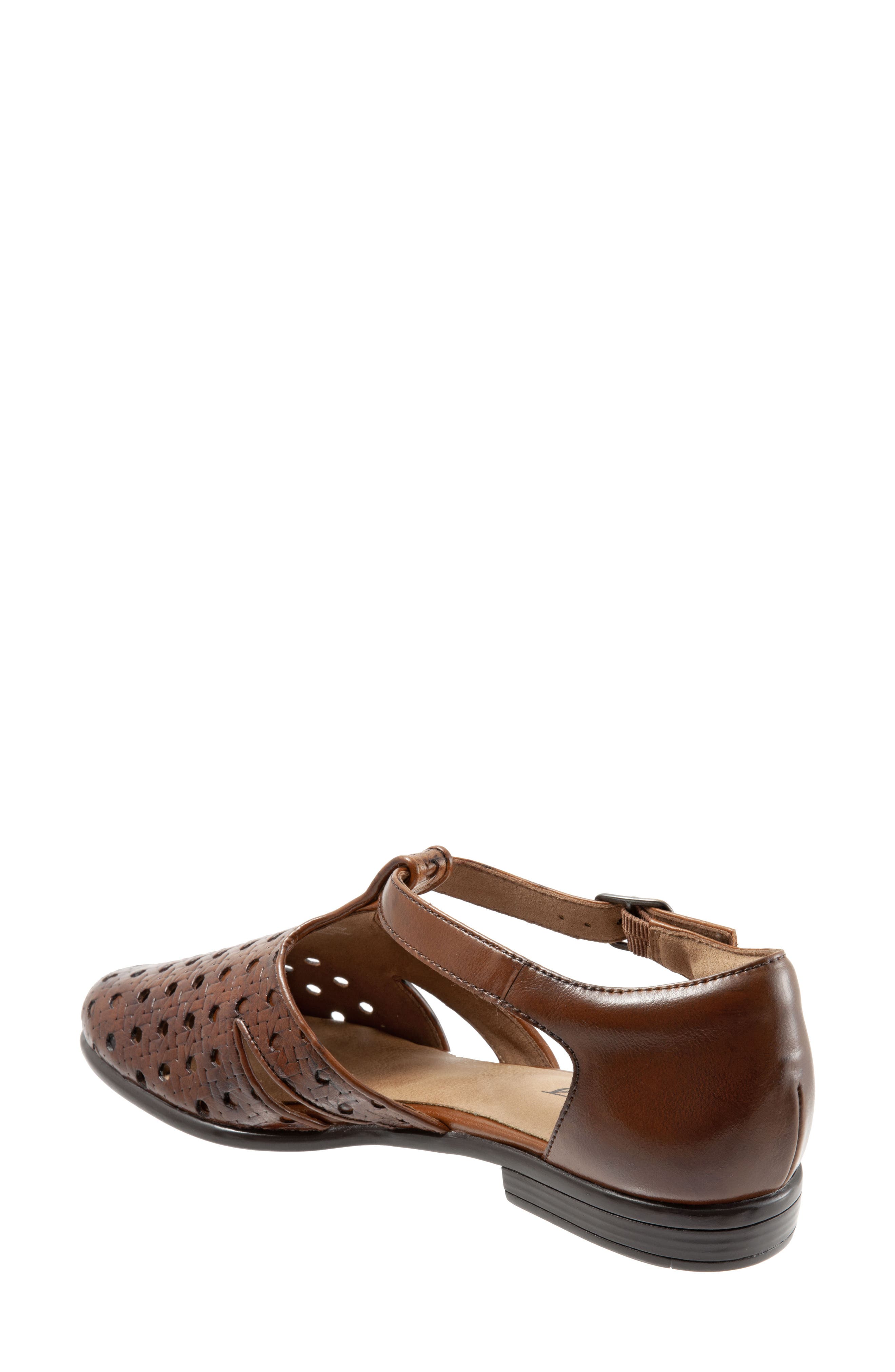 Leatha Open Weave Skimmer Flat, Alternate, color, BROWN LEATHER