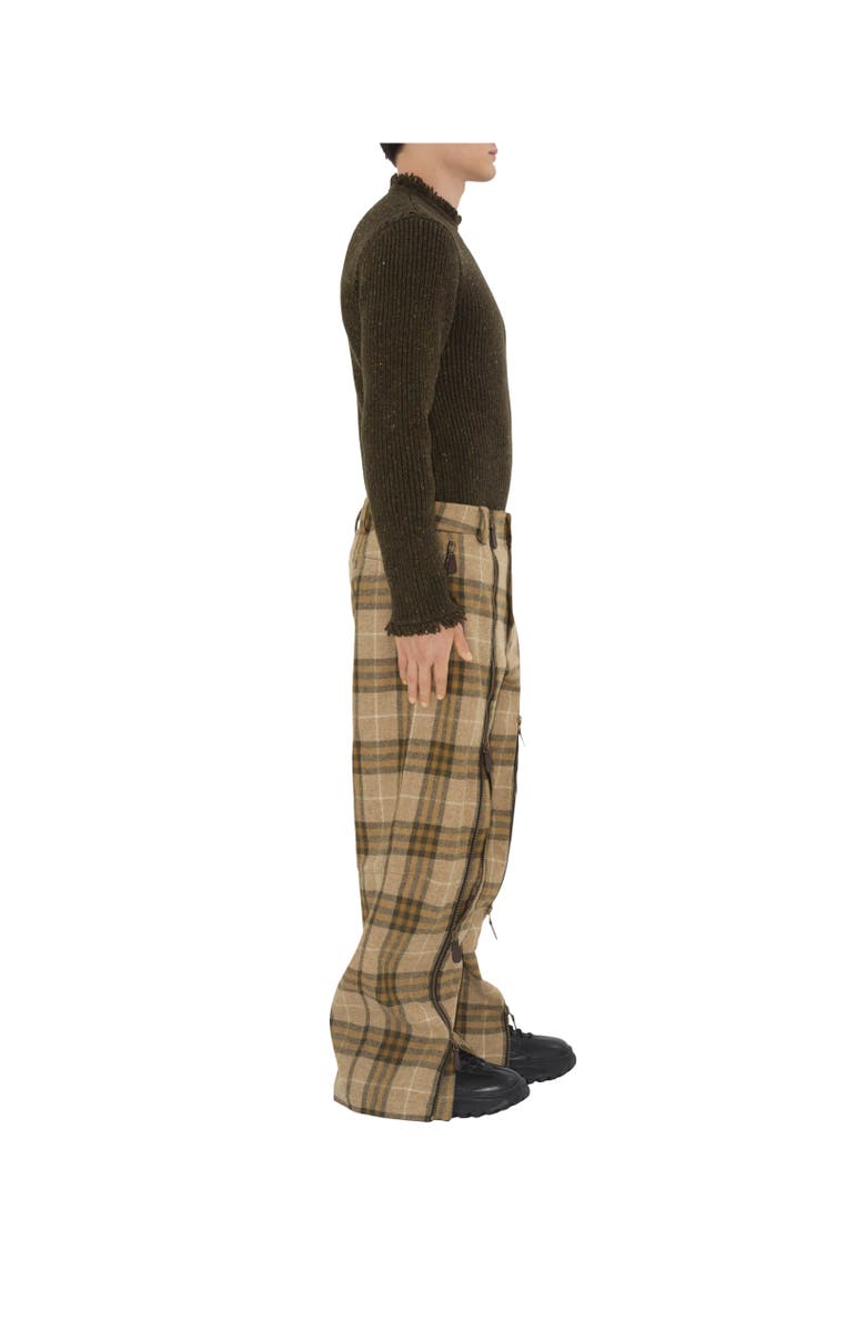 Burberry Check Wool Zip Trousers, Alternate, color, 
