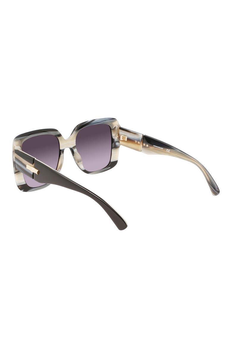 Roseau 53mm Gradient Square Sunglasses, Alternate, color, BLACK/ HORN