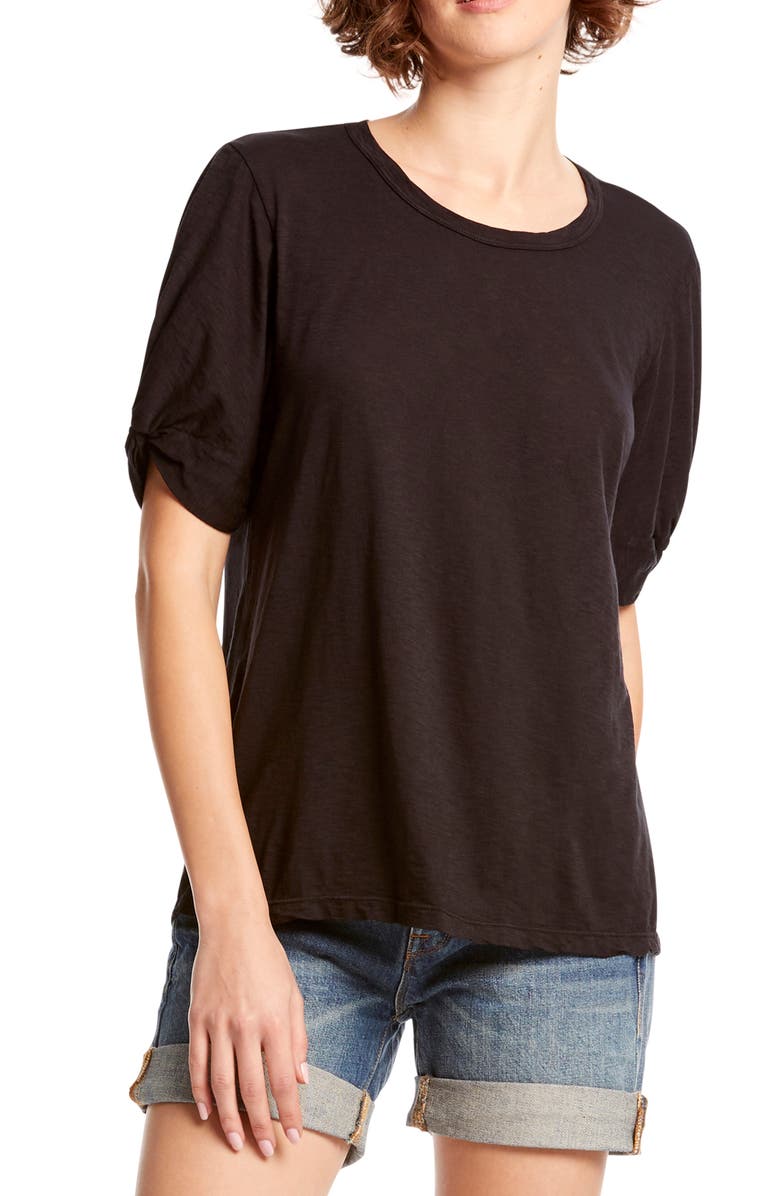 Michael Stars Victoria Knotted Sleeve Tee, Main, color, 