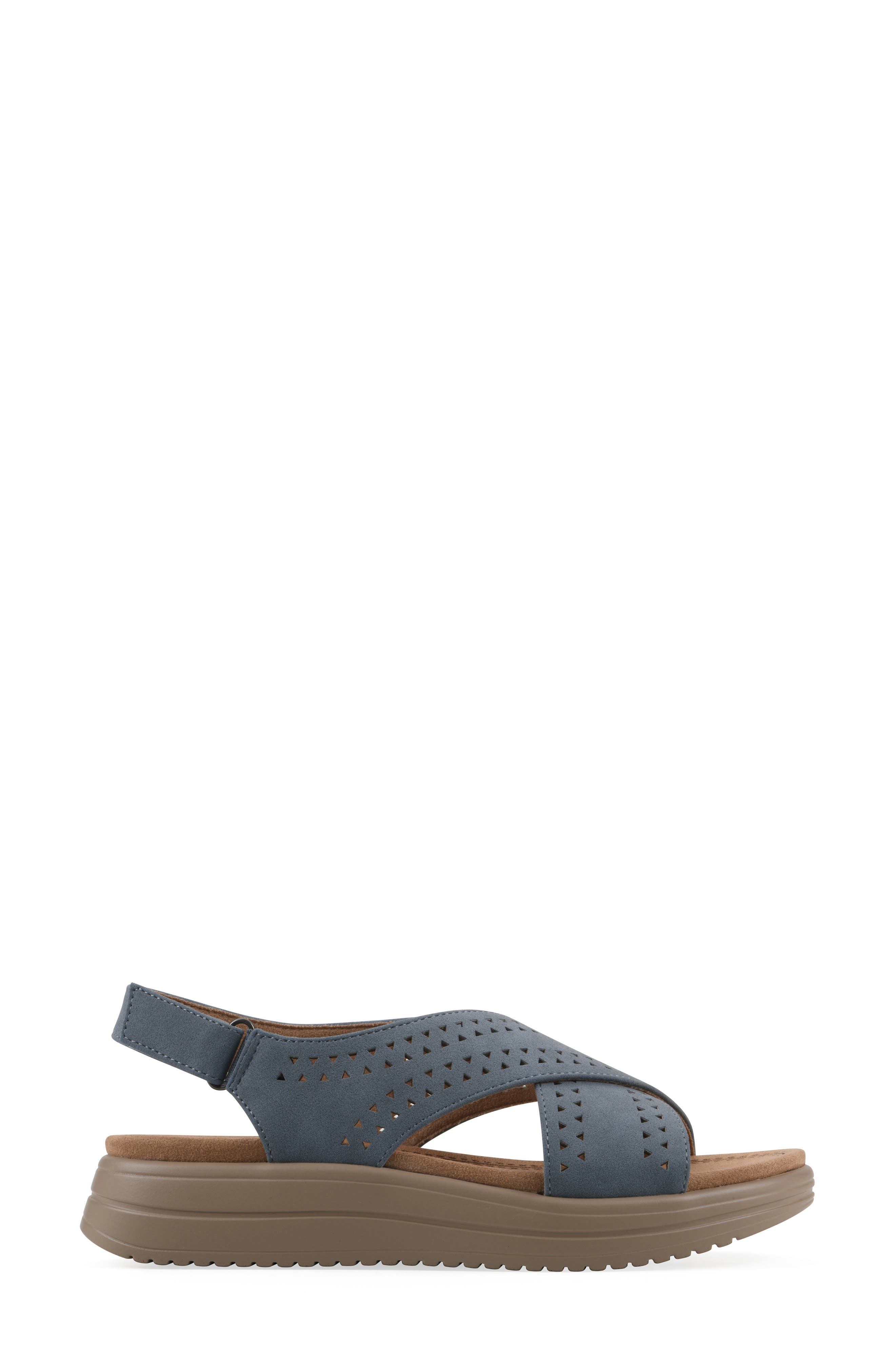Haniya Flatform Sandal, Alternate, color, PERIWINKLE/ SUEDE