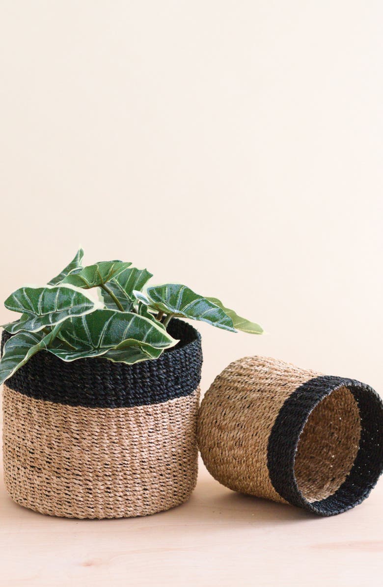 LIKHA Cylinder Tabletop Basket, Set of 2, Alternate, color, Black