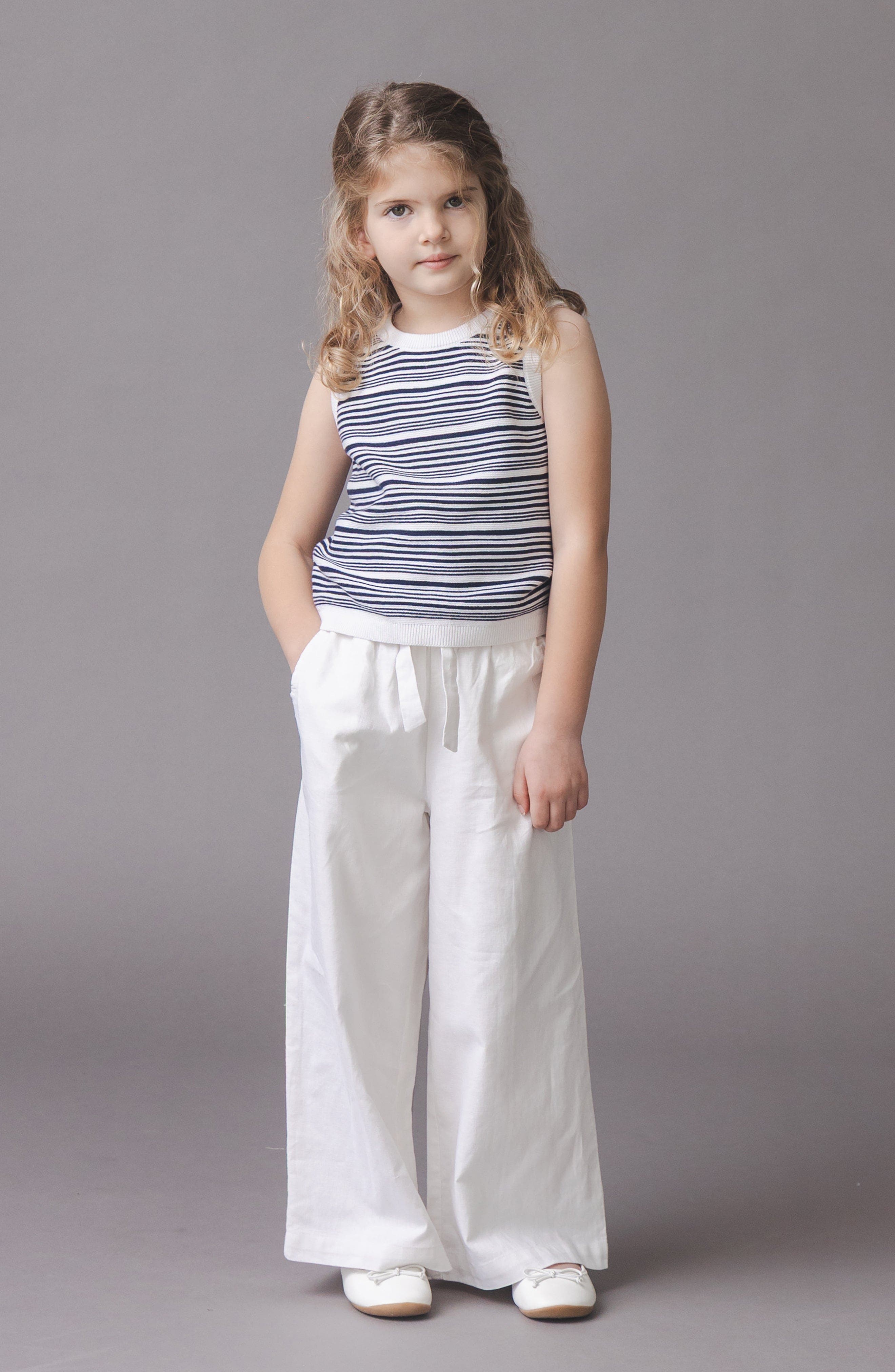 Hope & Henry Kids' Linen Paper Bag Tie-Waist Pant | Nordstrom