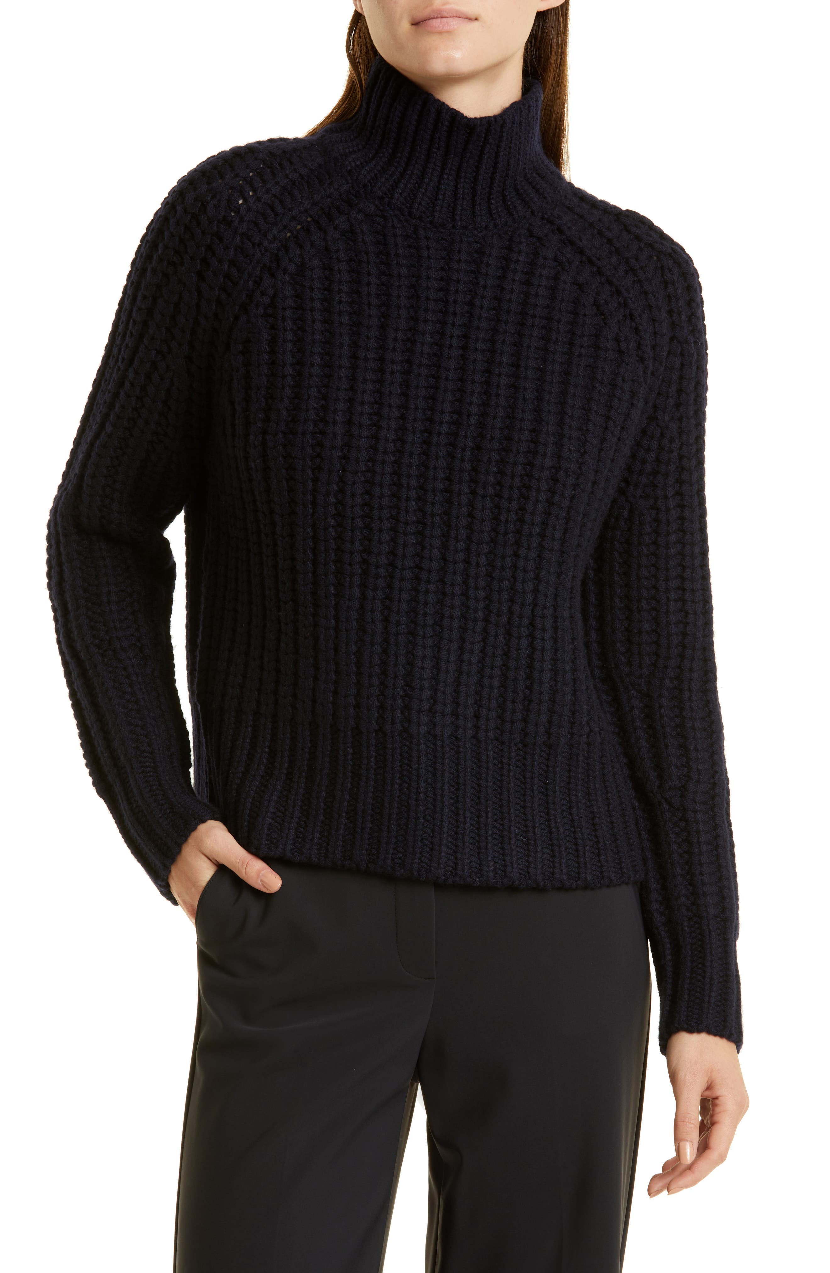 Vince Rib Cashmere Turtleneck Sweater