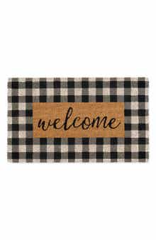 Design Imports Checkers Welcome Doormat