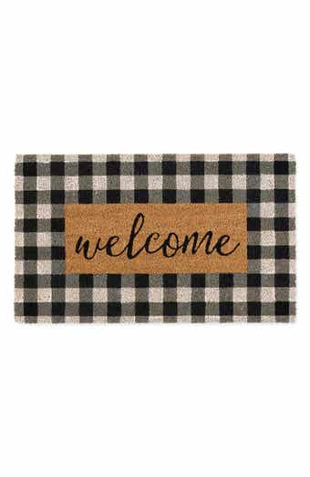 Design Imports Checkers Welcome Doormat
