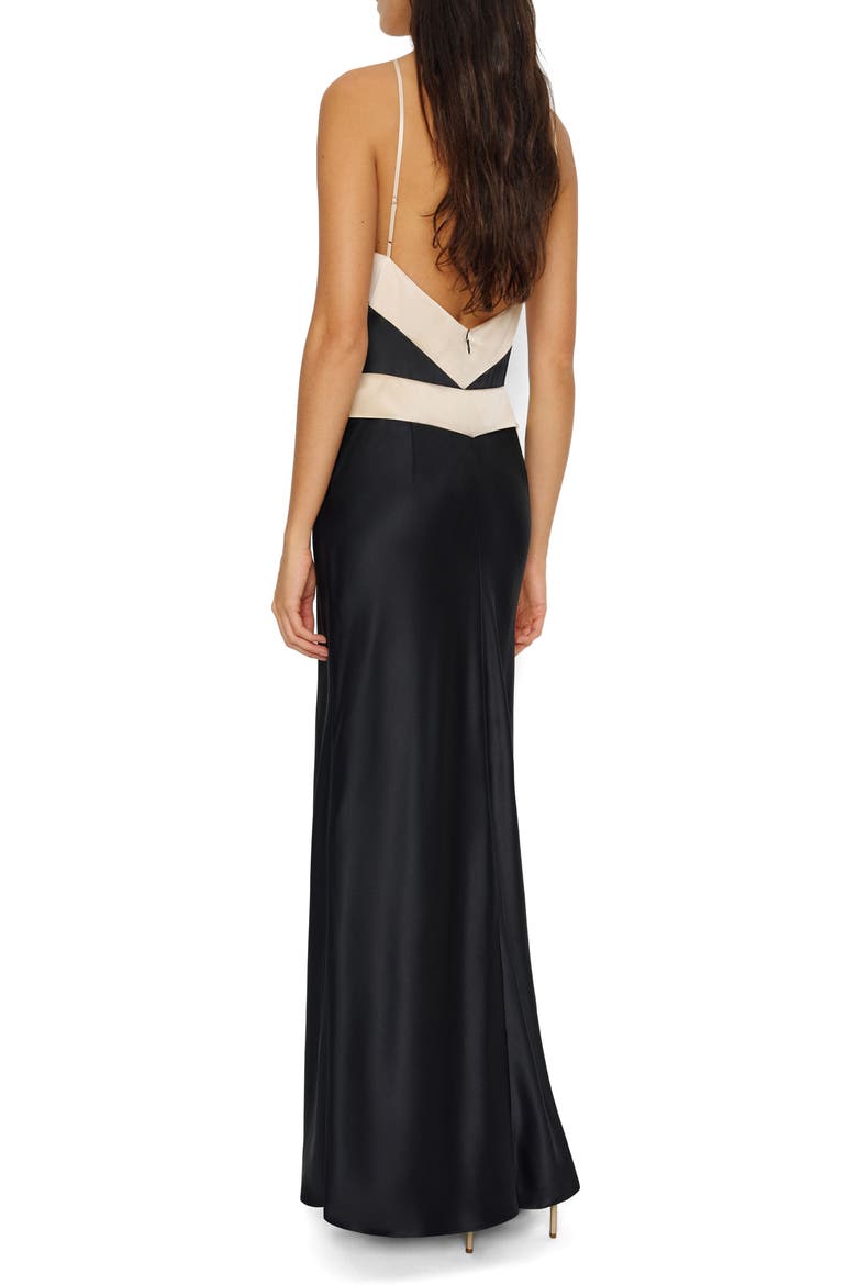 Jillian Halter Silk Dress, Alternate, color, BLACK
