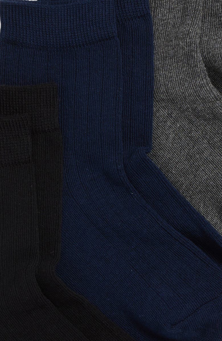 Capelli New York Kids' Assorted 6-Pack Ribbed Cotton Blend Dress Socks, Alternate, color, Grey Multi