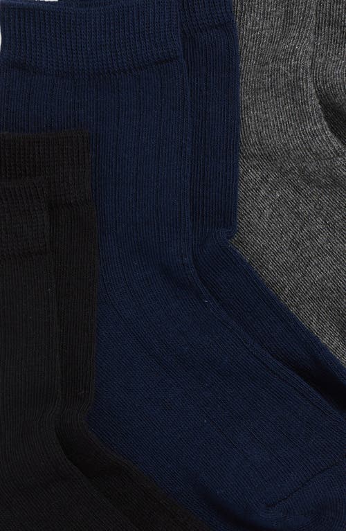 Capelli New York Kids' Assorted 6-pack Ribbed Cotton Blend Dress Socks In Grey Multi