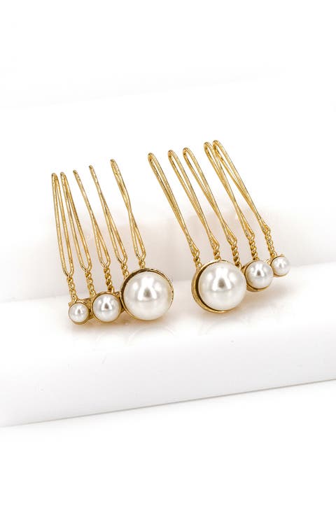 Feya Set of 2 Imitation Pearl Hair Combs