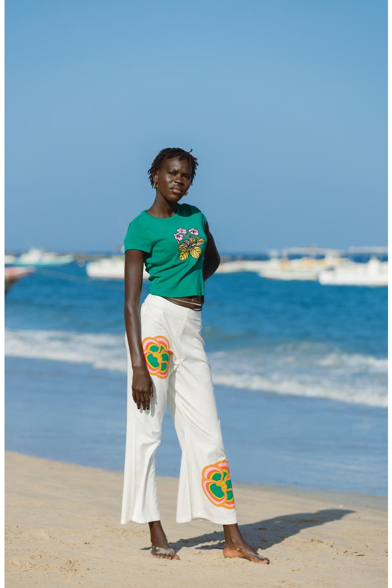 x Mami Wata OG Sun Crop Graphic T-Shirt, Alternate, color, EMERALD GREEN