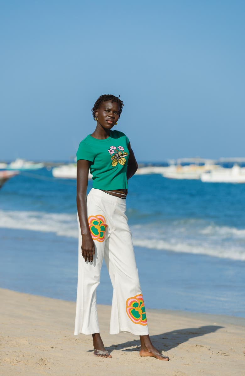 Billabong x Mami Wata OG Sun Crop Graphic T-Shirt, Alternate, color, Emerald Green