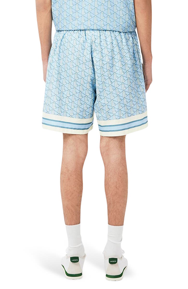 Lacoste Monogram Relaxed Fit Pull-On Shorts, Alternate, color, 