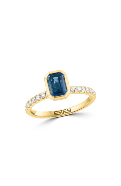 London Blue Topaz & Diamond Ring