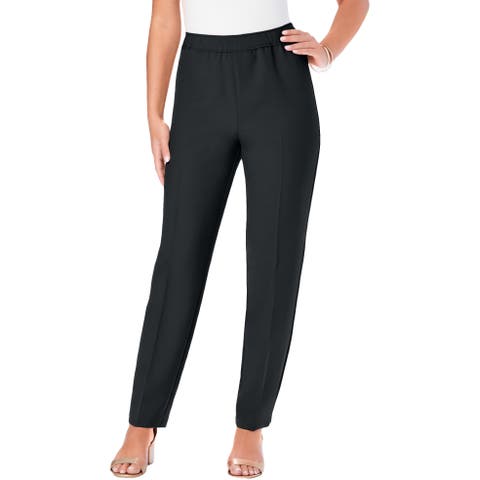 Petite Plus Size Classic Bend Over® Structured Straight Leg Pull-On Pant (Plus)