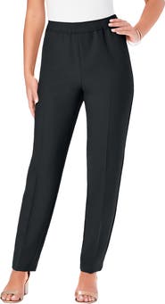 Roaman's Petite Plus Size Classic Bend Over® Structured Straight Leg Pull-On Pant