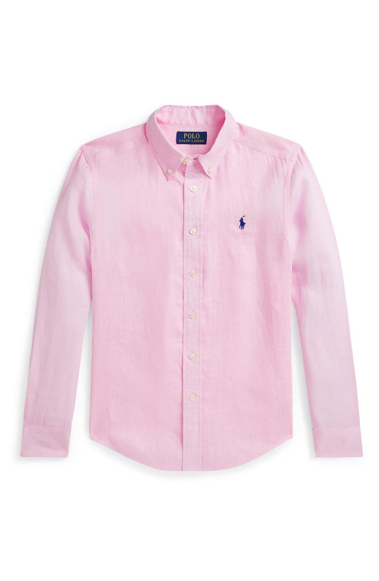 Polo Ralph Lauren Kids' Linen Button-Down Shirt, Main, color, 
