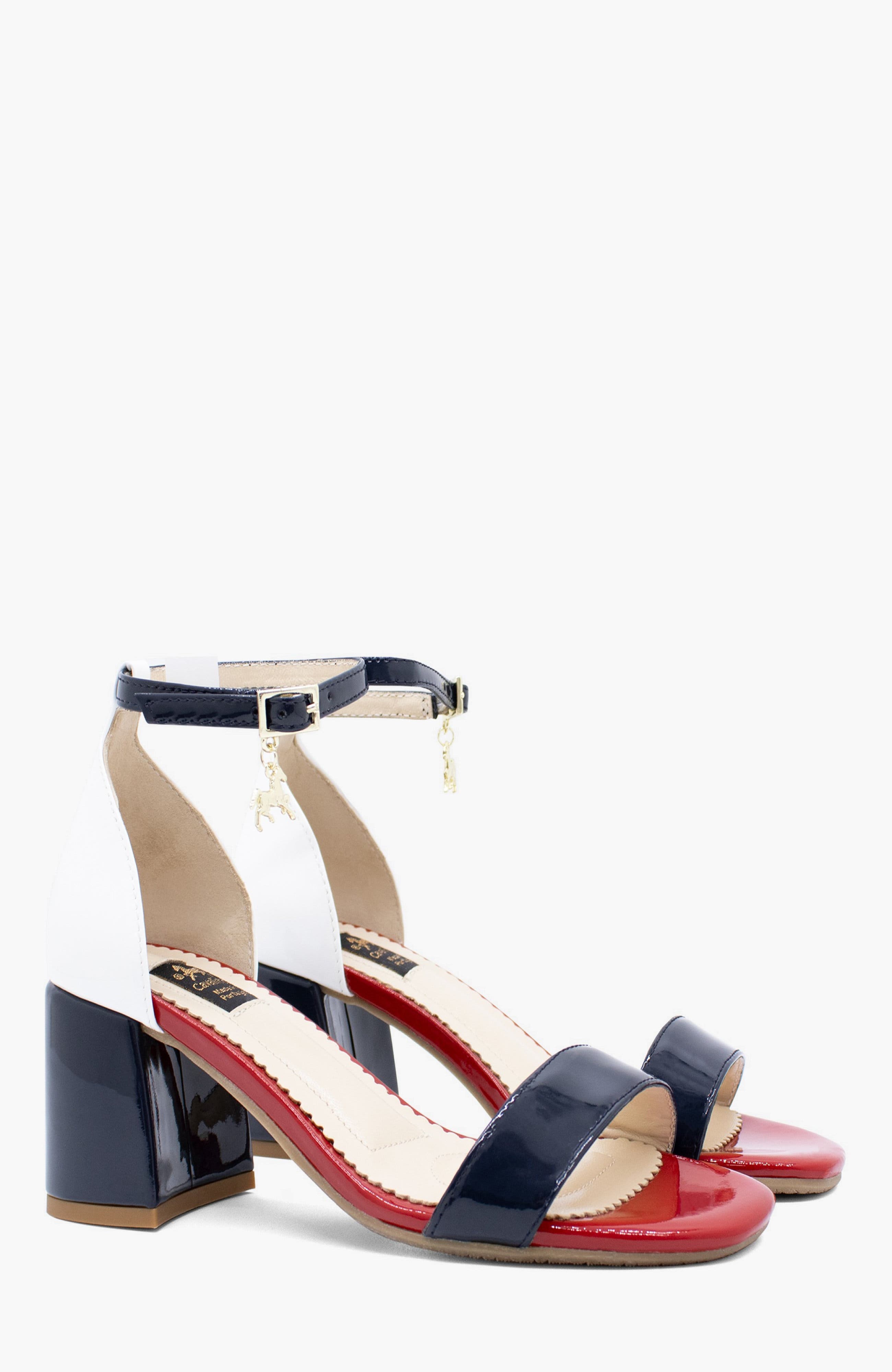 Loved Block Heel Sandal, Alternate, color, Navy / White / Red